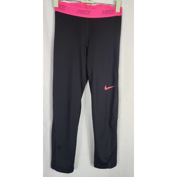 Nike Pants - Nike DriFit XS Capri legging Pants Black Pink Mid Rise Yoga Dance Workout gym